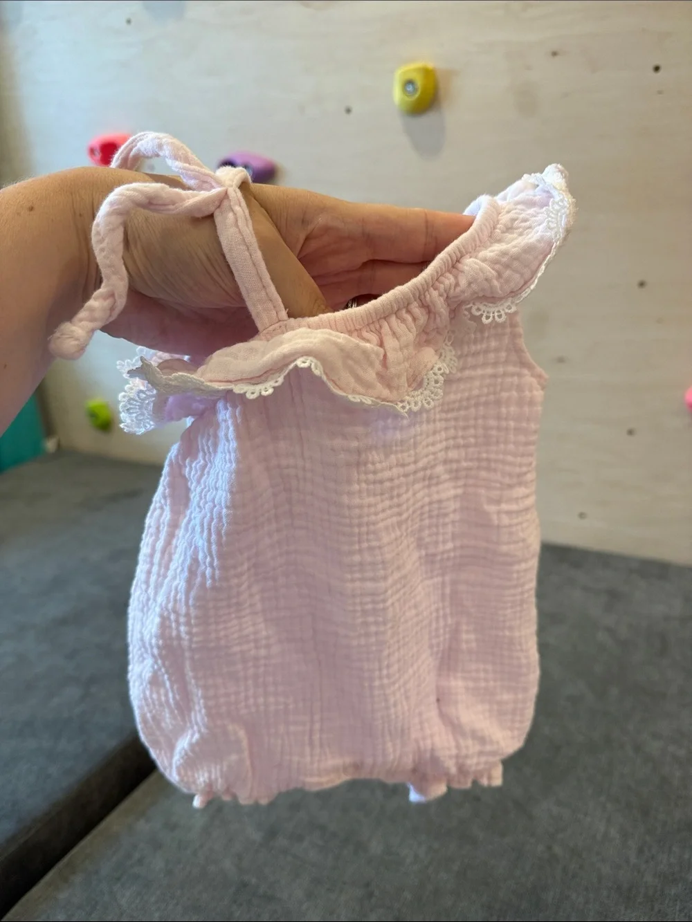 Two Pink Ruffle Rompers 100% Cotton